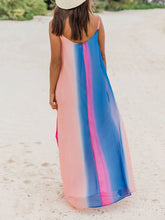 Load image into Gallery viewer, Women Bohemian Colorful Gradient Chiffon Beach Sling Maxi Dress