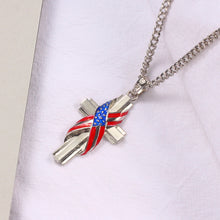 Load image into Gallery viewer, Creative American Style Flag Cross Pendant