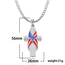 Load image into Gallery viewer, Creative American Style Flag Cross Pendant