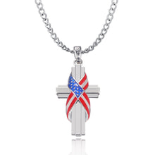 Load image into Gallery viewer, Creative American Style Flag Cross Pendant