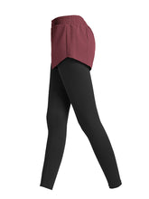 Load image into Gallery viewer, Fake Two-piece Yoga Stretch Tights Fitness Pants