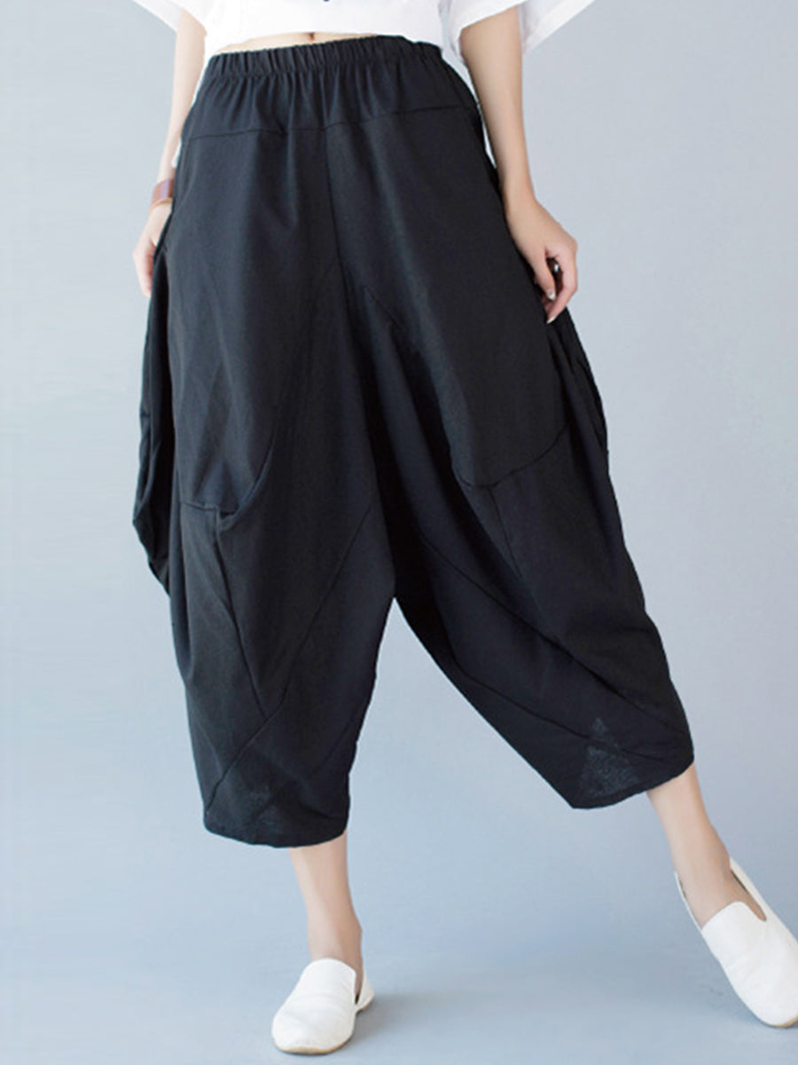 Hérmorcy Women Ethnic Loose Harem Wide-leg Casual Pants