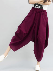 Hérmorcy Women Ethnic Loose Harem Wide-leg Casual Pants