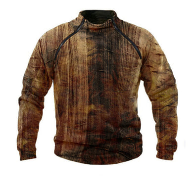 Men'S Retro Casual Printed Long-Sleeved Top