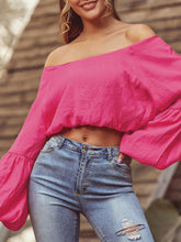 Load image into Gallery viewer, Women's Sexy Off Shoulder Lantern Sleeve Short Shirt