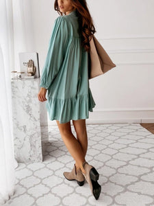 Simple Fashionable Stitching Shirt Dress for Women