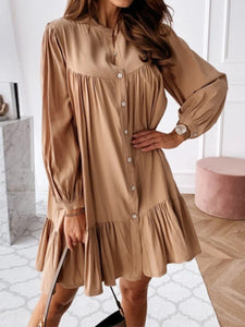 Simple Fashionable Stitching Shirt Dress for Women