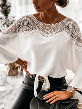 Load image into Gallery viewer, Loose Long-sleeved Lace Stitching Blouse