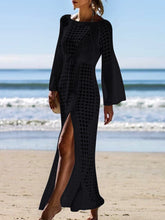 Load image into Gallery viewer, Women Vacation Long Sleeve Sexy Knitted Beach Dress Cover-Up