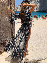 Load image into Gallery viewer, Women Chiffon Polka Dot Loose Cardigan Beach Cover-Up