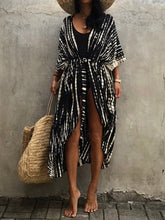 Load image into Gallery viewer, Women Irregular Print Beach Long Cardigan Cover-Up