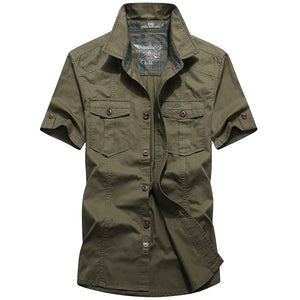 Men'S Summer Cotton Thin Short Sleeve Shirt