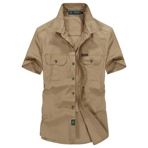 Summer Men'S Cotton Casual Thin Short-Sleeved Shirt