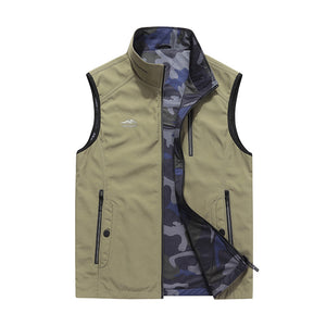 Men'S Casual Double-Sided Outdoor Loose Camouflage Vest