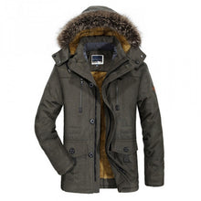 Load image into Gallery viewer, Winter Mid-Length Men&#39;S Plush Thick Warm Hooded Jacket