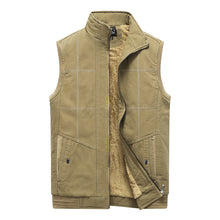 Load image into Gallery viewer, Men&#39;S Casual Plus Velvet Middle-Aged And Elderly Tooling Vest