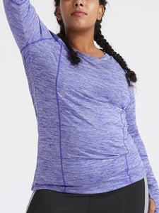 Plus Size Loose Round Neck Long Sleeve Top Sports Yoga T-shirt