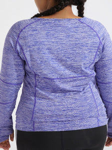 Plus Size Loose Round Neck Long Sleeve Top Sports Yoga T-shirt