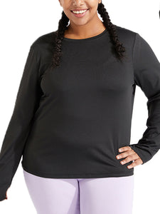 Plus Size Yoga Long Sleeve T-shirt Loose Sports Top