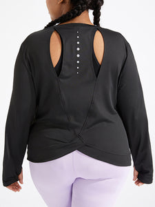 Plus Size Yoga Long Sleeve T-shirt Loose Sports Top