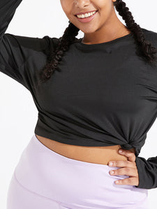 Plus Size Yoga Long Sleeve T-shirt Loose Sports Top