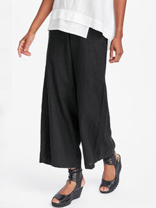 Hérmorcy Women's Loose Wide Leg Pants Solid Color Casual Trousers