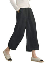 Load image into Gallery viewer, Hérmorcy Women Solid Color Loose Casual Wide-leg Cropped Pants