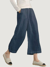 Load image into Gallery viewer, Hérmorcy Women Solid Color Loose Casual Wide-leg Cropped Pants