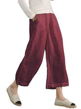 Load image into Gallery viewer, Hérmorcy Women Solid Color Loose Casual Wide-leg Cropped Pants