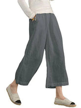 Load image into Gallery viewer, Hérmorcy Women Solid Color Loose Casual Wide-leg Cropped Pants