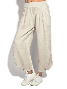 Hérmorcy Women's Loose Pleated Buttoned Casual Pants