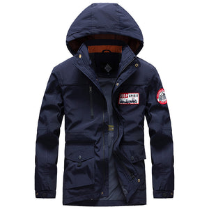 Men'S Hooded Casual Youth Loose Stand Collar Jacket