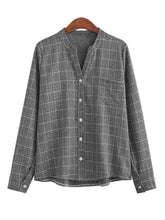 Load image into Gallery viewer, Simple Plaid Plus Size Long Sleeve Shirt for Women