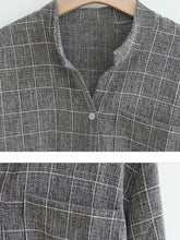 Load image into Gallery viewer, Simple Plaid Plus Size Long Sleeve Shirt for Women