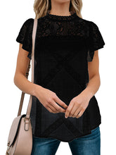 Load image into Gallery viewer, Summer Hollow Lace Stitching Cotton Linen T-shirt