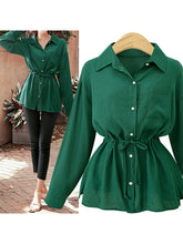 Load image into Gallery viewer, Spring Summer Loose Elastic Waist Shirt for Women