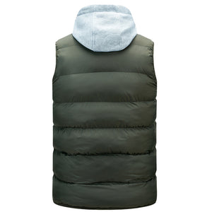 Men'S Hooded Autumn Warm Sleeveless Cotton Vest