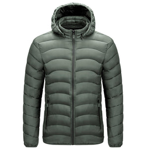 Men'S Autumn And Winter Hooded Light Cotton Jacket