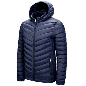 Men'S Hooded Removable Autumn Warm Cotton Jacket