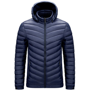 Men'S Hooded Removable Autumn Warm Cotton Jacket