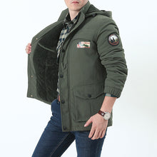 Load image into Gallery viewer, Men&#39;S Mid-Length Casual Plus Fleece Hooded Warm Cotton Coat