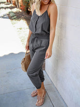 Load image into Gallery viewer, Fashion Sling Waist Slimming Casual Solid Color Jumpsuit
