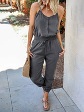 Load image into Gallery viewer, Fashion Sling Waist Slimming Casual Solid Color Jumpsuit