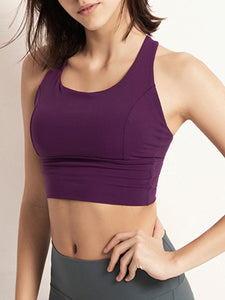 Pure Color Non-steel Ring Shockproof Vest Yoga Bra