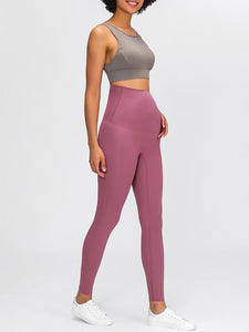 Pure Color Stretch High Waist Wrap Yoga Pants