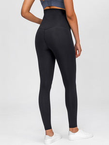 Pure Color Stretch High Waist Wrap Yoga Pants