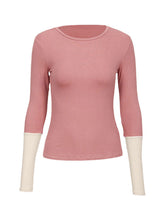 Load image into Gallery viewer, Stitching Color Long-sleeved T-shirt High-elastic Fitness Yoga Top