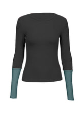 Load image into Gallery viewer, Stitching Color Long-sleeved T-shirt High-elastic Fitness Yoga Top