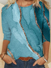 Load image into Gallery viewer, Fashion Pullover Long Sleeve Printed Loose Round Neck T-shirt Top