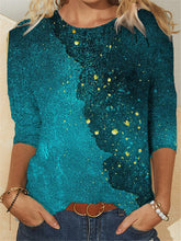 Load image into Gallery viewer, Long Sleeve Gradient Printing Loose Round Neckt-shirt Top